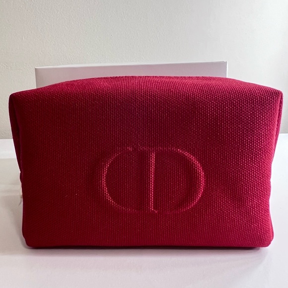 Dior Red CD Logo Pouch - Picture 1 of 6